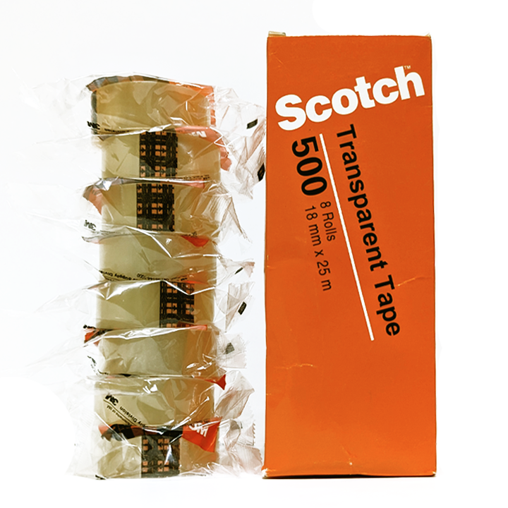 3M 500 Tran/Tape 18mmx25m (3/4 Inches x 27.3 yards) 8/box